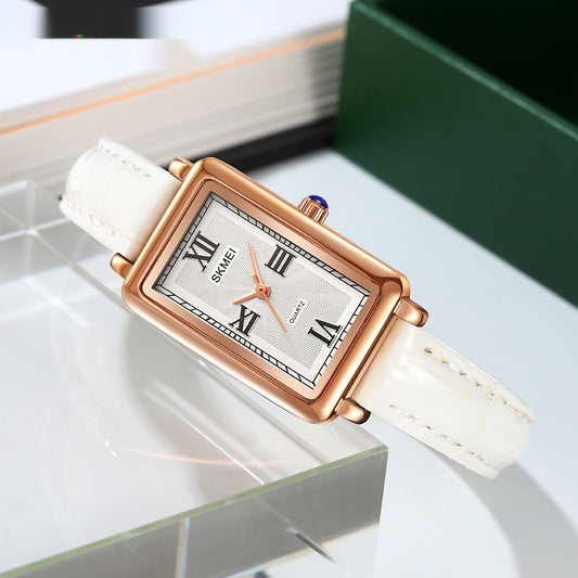 Montre à quartz rectangulaire rétro étanche pour femme