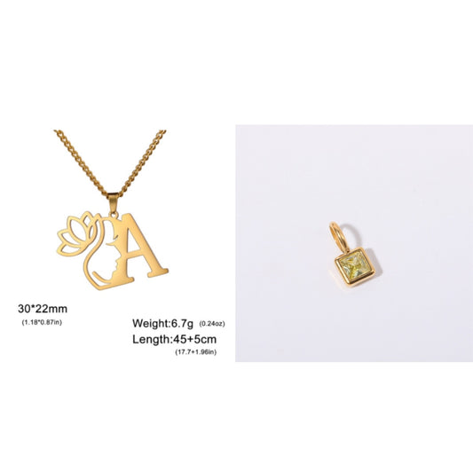 Collier décontracté en acier inoxydable avec lettres