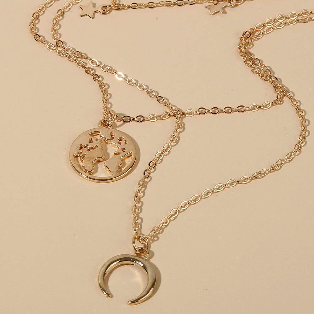 Collier multicouche de style Ins européen et américain