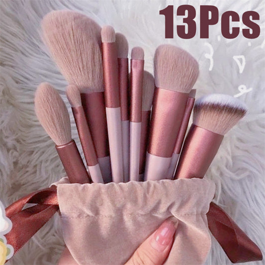 Ensemble de 13 pinceaux de maquillage – Outils pour anti-cernes, blush et fard à paupières