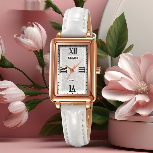 Montre à quartz rectangulaire rétro étanche pour femme