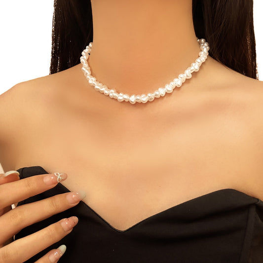 Collier de perles baroques pour femme, tempérament de niche