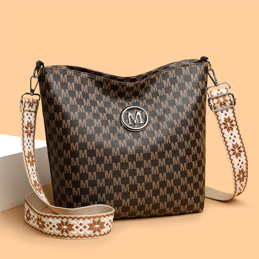 Sac à bandoulière rétro en cuir souple, simple et tendance