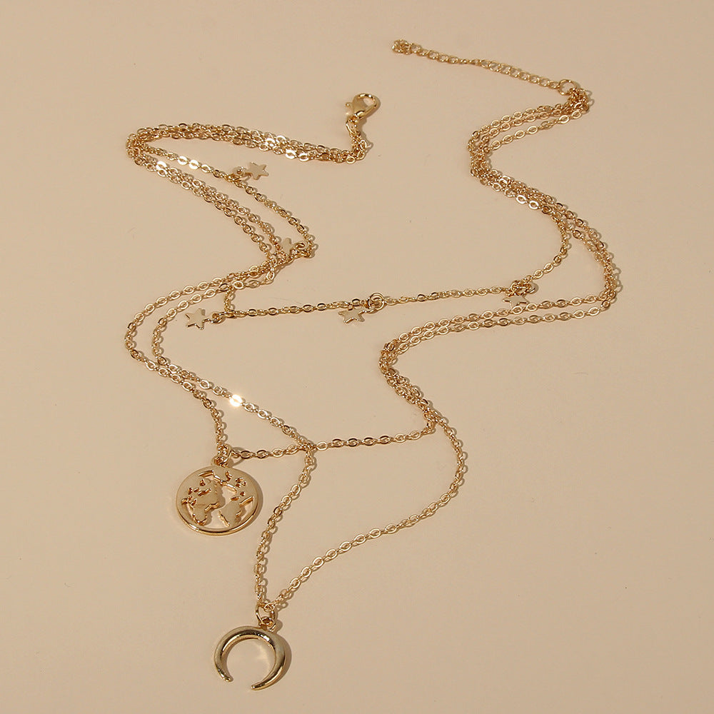 Collier multicouche de style Ins européen et américain