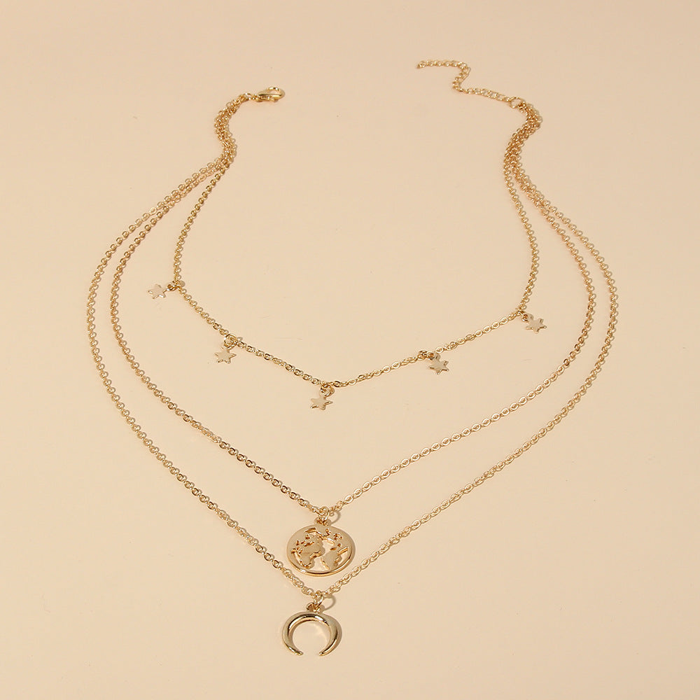 Collier multicouche de style Ins européen et américain