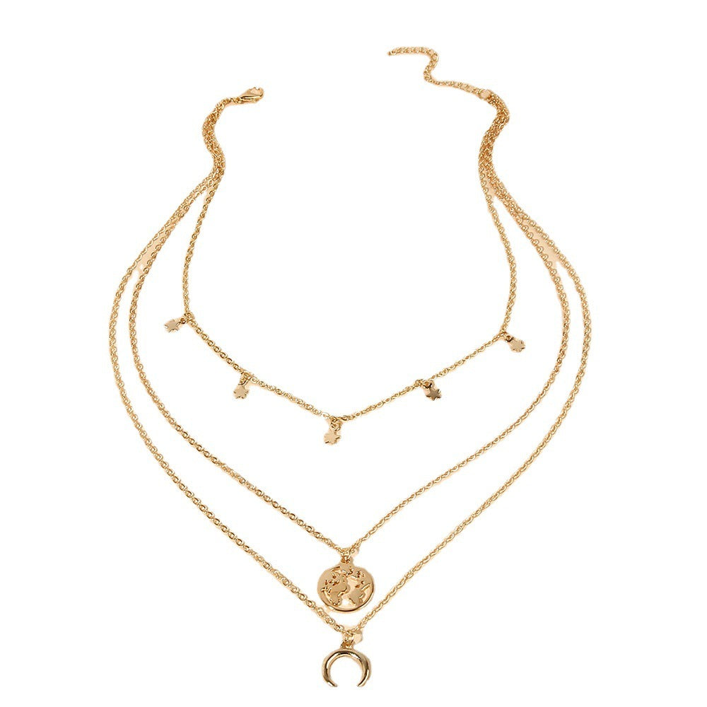 Collier multicouche de style Ins européen et américain