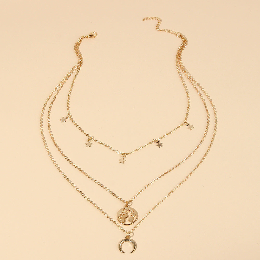 Collier multicouche de style Ins européen et américain